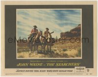2f1366 SEARCHERS LC #8 1956 John Wayne & Jeffrey Hunter in Monument Valley from one-sheet, John Ford