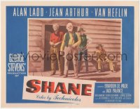 2f1377 SHANE LC #1 1953 Emile Meyer, John Dierkes & ultimate bad guy Jack Palance outside bar!