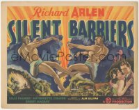 2f1385 SILENT BARRIERS TC 1937 great art of two giants tearing down mountain by Kulz, Richard Arlen