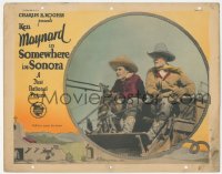 2f1392 SOMEWHERE IN SONORA LC 1927 great close up of cowboy Ken Maynard riding on stagecoach!