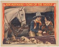 2f1393 SONS OF THE SADDLE LC 1930 Tarzan the horse watches Ken Maynard romancing Doris Hill!