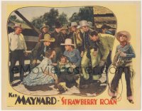 2f1400 STRAWBERRY ROAN LC 1933 Ken Maynard & others surrounding wounded man on the ground!