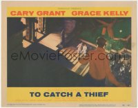 2f1415 TO CATCH A THIEF LC #2 1955 Grace Kelly & crowd watches Cary Grant on ledge, Alfred Hitchcock