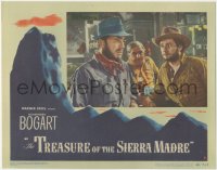 2f1420 TREASURE OF THE SIERRA MADRE LC #8 1948 c/u of worried Humphrey Bogart & Tim Holt at bar!