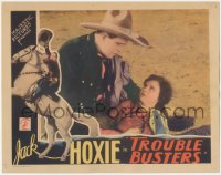 2f1421 TROUBLE BUSTERS LC 1933 great c/u of cowboy Jack Hoxie helping Kaye Edwards off the ground!