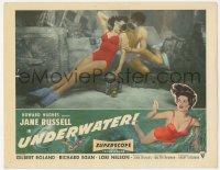 2f1422 UNDERWATER LC 1955 Howard Hughes, sexy skin diver Jane Russell underwater w/Richard Egan!