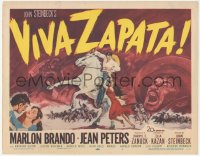 2f1177 VIVA ZAPATA TC 1952 art of Marlon Brando, Jean Peters & Anthony Quinn, John Steinbeck!
