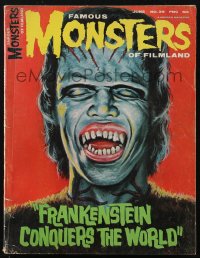 2f0538 FAMOUS MONSTERS OF FILMLAND #39 magazine June 1966 Vic Prezio art of Frankenstein from Japan!