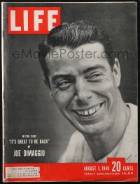 2f0550 LIFE magazine August 1, 1949 Joe DiMaggio on the cover, he says It's Great To Be Back!
