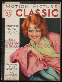 2f0562 MOTION PICTURE CLASSIC magazine April 1931 great cover art of Clara Bow by Marland Stone!