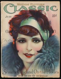 2f0561 MOTION PICTURE CLASSIC magazine July 1927 wonderful cover art of Clara Bow by Don Reed!
