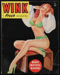 2f0575 WINK magazine August 1946 sexy cover art of barely dressed woman by Peter Driben!