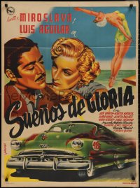 2f0605 SUENOS DE GLORIA Mexican poster 1953 Zacarias Gomez Urquiza, Miroslava Has Dreams of Glory!
