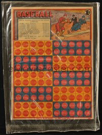2f1444 BASEBALL 7x9 punch board 1920s unused illegal gambling game for stores, cool image!