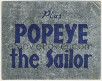 2f1552 POPEYE THE SAILOR foil 8x10 local theater card 1930s used to advertise a cartoon short & more!
