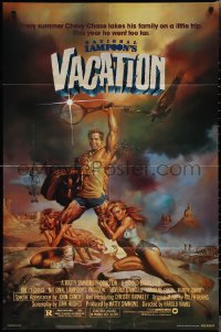 2f0826 NATIONAL LAMPOON'S VACATION NSS style 1sh 1983 art of Chevy Chase, Brinkley & D'Angelo by Vallejo!