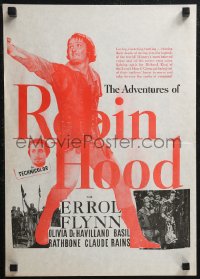2f0473 ADVENTURES OF ROBIN HOOD New Zealand daybill R1950s Errol Flynn in the title role, different!