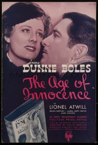 2f0194 AGE OF INNOCENCE pressbook 1934 Irene Dunne, John Boles, Lionel Atwill, ultra rare!