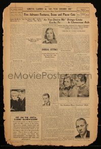 2f0196 AS YOU DESIRE ME pressbook 1934 Greta Garbo, Melvyn Douglas, Erich von Stroheim, ultra rare!