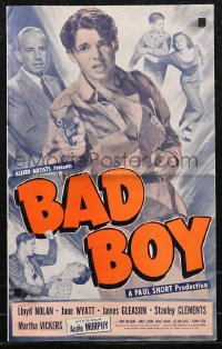 2f0400 BAD BOY pressbook 1949 Lloyd Nolan, Audie Murphy in his first starring role, ultra rare!