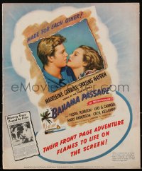 2f0197 BAHAMA PASSAGE pressbook 1941 Madeleine Carroll & Sterling Hayden made for each other, rare!
