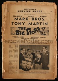 2f0206 BIG STORE pressbook 1941 Hirschfeld art of The Marx Brothers, Groucho, Harpo & Chico, rare!