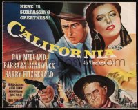 2f0210 CALIFORNIA pressbook 1946 Ray Milland, Barbara Stanwyck, Barry Fitzgerald, great cover art!
