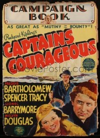 2f0212 CAPTAINS COURAGEOUS pressbook 1937 Spencer Tracy, Freddie Bartholomew, Barrymore, rare!