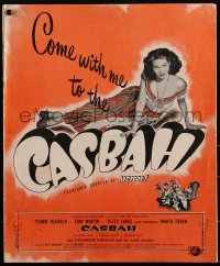 2f0213 CASBAH pressbook 1948 sexy Yvonne De Carlo laying on floor & with Tony Martin, very rare!