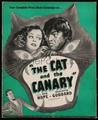 2f0214 CAT & THE CANARY pressbook 1939 Bob Hope & sexy Paulette Goddard, cool different art, rare!