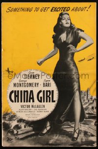 2f0218 CHINA GIRL pressbook 1942 sexiest Gene Tierney, George Montgomery, Ben Hecht wrote it, rare!