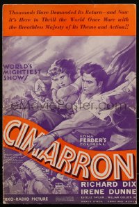 2f0220 CIMARRON pressbook R1934 Richard Dix & Irene Dunne in Best Picture Oscar-winner, very rare!