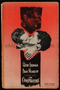 2f0223 CONSPIRATORS pressbook 1944 freedom fighter Paul Henreid loves Hedy Lamarr, ultra rare!