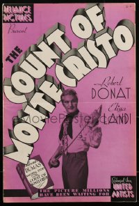 2f0224 COUNT OF MONTE CRISTO pressbook 1934 Robert Donat as Edmond Dantes, Elissa Landi, very rare!