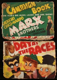 2f0225 DAY AT THE RACES pressbook 1937 Al Hirschfeld art of Groucho, Chico & Harpo Marx, very rare!