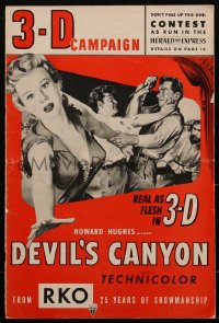 2f0232 DEVIL'S CANYON pressbook 1953 sexy Virginia Mayo is real as flesh in 3-D, ultra rare!