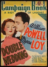 2f0234 DOUBLE WEDDING pressbook 1937 great images of William Powell & pretty Myrna Loy, ultra rare!