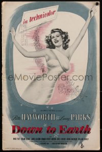 2f0235 DOWN TO EARTH pressbook 1946 beautiful Rita Hayworth, Larry Parks, Broadway, ultra rare!
