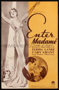 2f0239 ENTER MADAME pressbook 1935 Cary Grant & Elissa Landi, great sexy cover art, very rare!