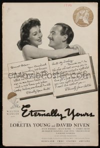 2f0241 ETERNALLY YOURS pressbook 1939 Loretta Young & David Niven want old fashioned love, rare!