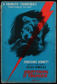 2f0242 EVERYTHING IS THUNDER pressbook 1936 art of Constance Bennett, Montgomery, Homolka, rare!