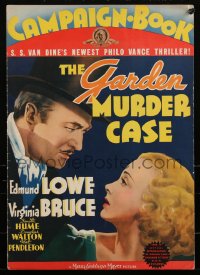 2f0252 GARDEN MURDER CASE pressbook 1936 Edmund Lowe as Phil Vance, Virginia Bruce, very rare!
