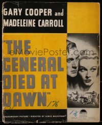 2f0253 GENERAL DIED AT DAWN pressbook 1936 mercenary Gary Cooper in China, Madeleine Carroll, rare!