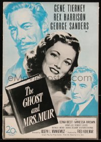 2f0254 GHOST & MRS. MUIR pressbook 1947 Gene Tierney, Rex Harrison, George Sanders, Mankiewicz!