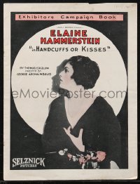2f0411 HANDCUFFS OR KISSES pressbook 1921 great profile portrait of Elaine Hammerstein, ultra rare!