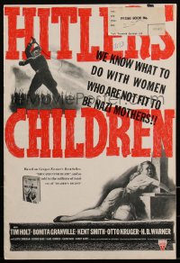 2f0269 HITLER'S CHILDREN pressbook 1943 women who are not fit to be Nazi mothers, ultra rare!