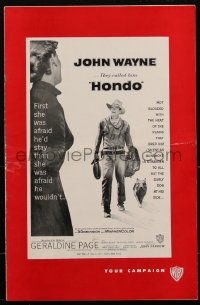 2f0270 HONDO pressbook 1953 John Wayne was a stranger to all but the surly dog at his side, rare!