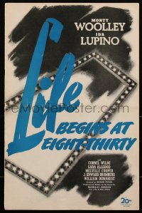 2f0287 LIFE BEGINS AT EIGHT-THIRTY pressbook 1942 Monty Woolley, Ida Lupino, Pichel, ultra rare!