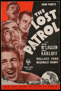 2f0290 LOST PATROL pressbook 1934 Boris Karloff, Victor McLaglen, John Ford, WWI, ultra rare!