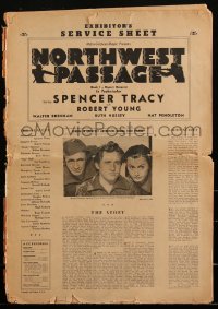 2f0317 NORTHWEST PASSAGE pressbook 1940 Spencer Tracy, Robert Young & Walter Brennan singing!